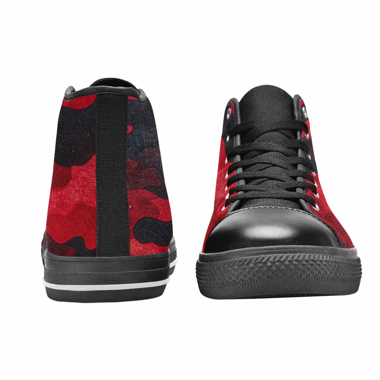 MEN'S Tactical Camo Red Black High Top Canvas Dark Academia Custom Sneakers
