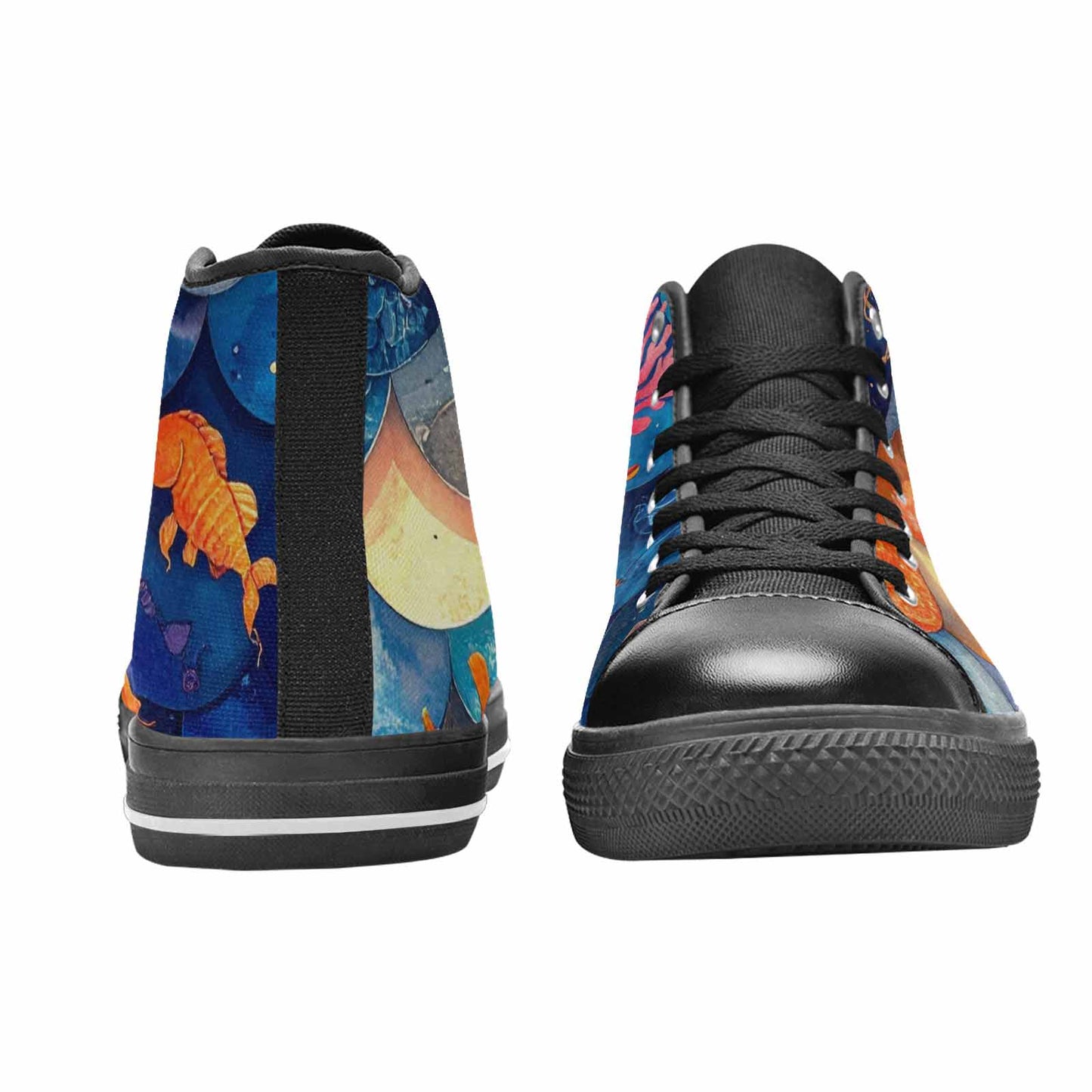 MEN'S Fish Scale Coral High Top Canvas Y2K Custom Sneakers