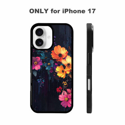 iPhone 17 Case — Shadowy Glitch Floral Pattern Floral, Custom Printed Phone Case