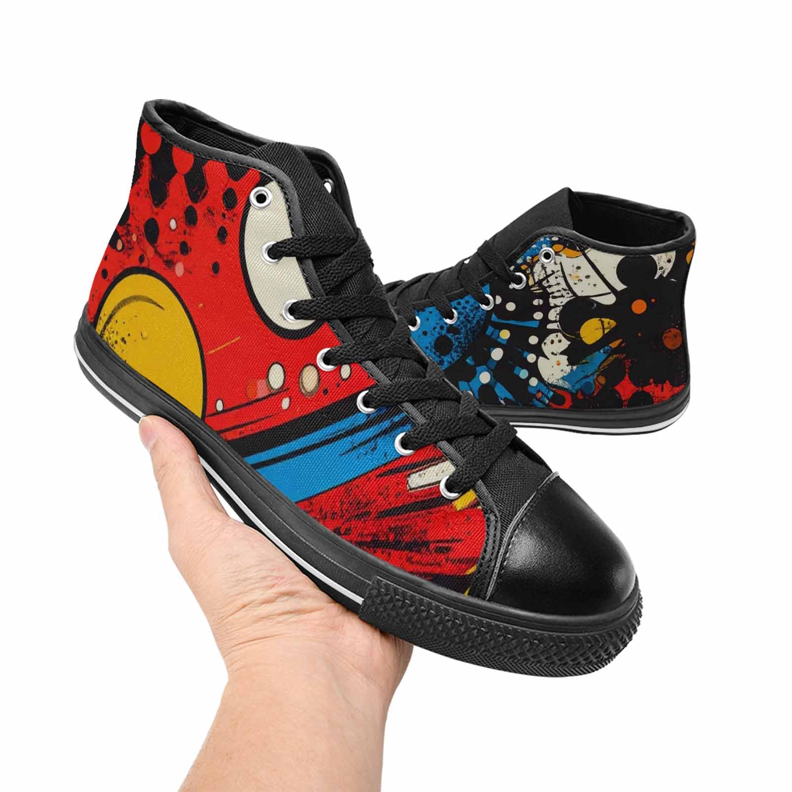 WOMEN'S Comic Book Halftone High Top Canvas Dreamcore Custom Shoes