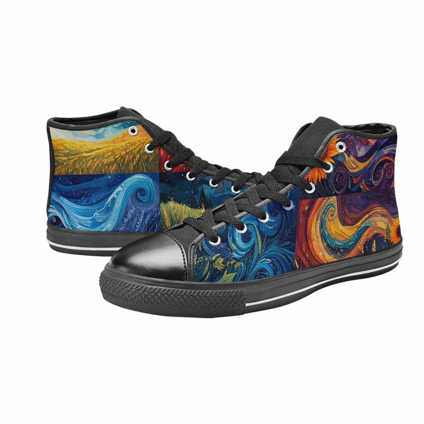 MEN'S Van Gogh-Style Swirl High Top Canvas Dark Academia Custom Shoes
