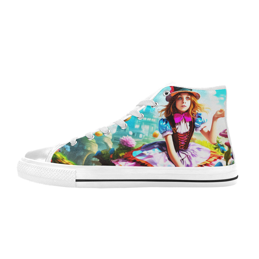 MEN'S Creepy Wonderland Model Art High Top Canvas Surreal Sneakers