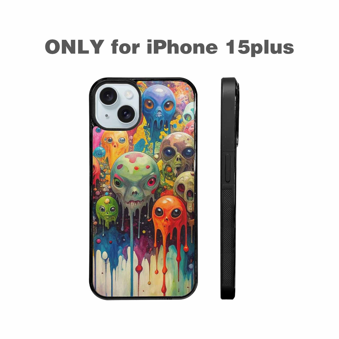 iPhone 15 Plus Case — Aliens Camomelting Aliens Patt E6l, Custom Phone Case