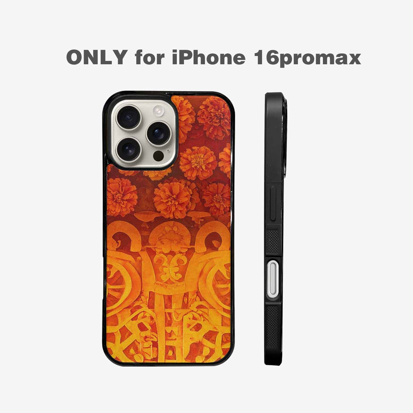 iPhone 16 Pro Max Case — Marigold Day Of The Dead Marigold, Personalized Phone Case