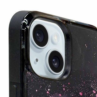 iPhone 15 Plus Case — Van Gogh Swirl Black Pink Ink, Custom Print Case Cover