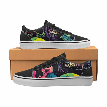 WOMEN'S 1000s Skulls Neon Camo Lace-Up Canvas Vibrant Chaos Sneakers