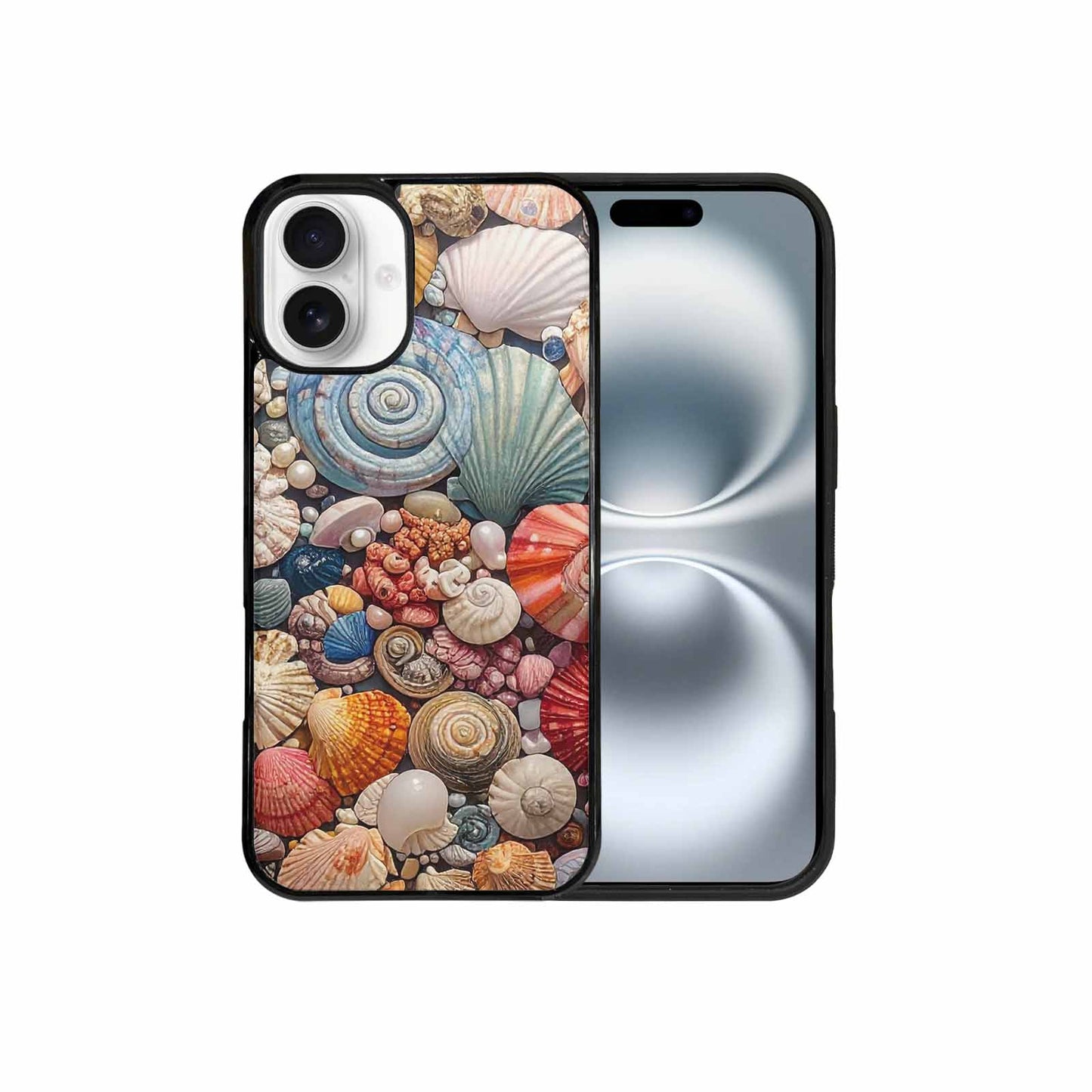 iPhone 16 Plus Case — Seashell Collage Seashell Collage Pattern Hundreds, Custom Print Case Cover
