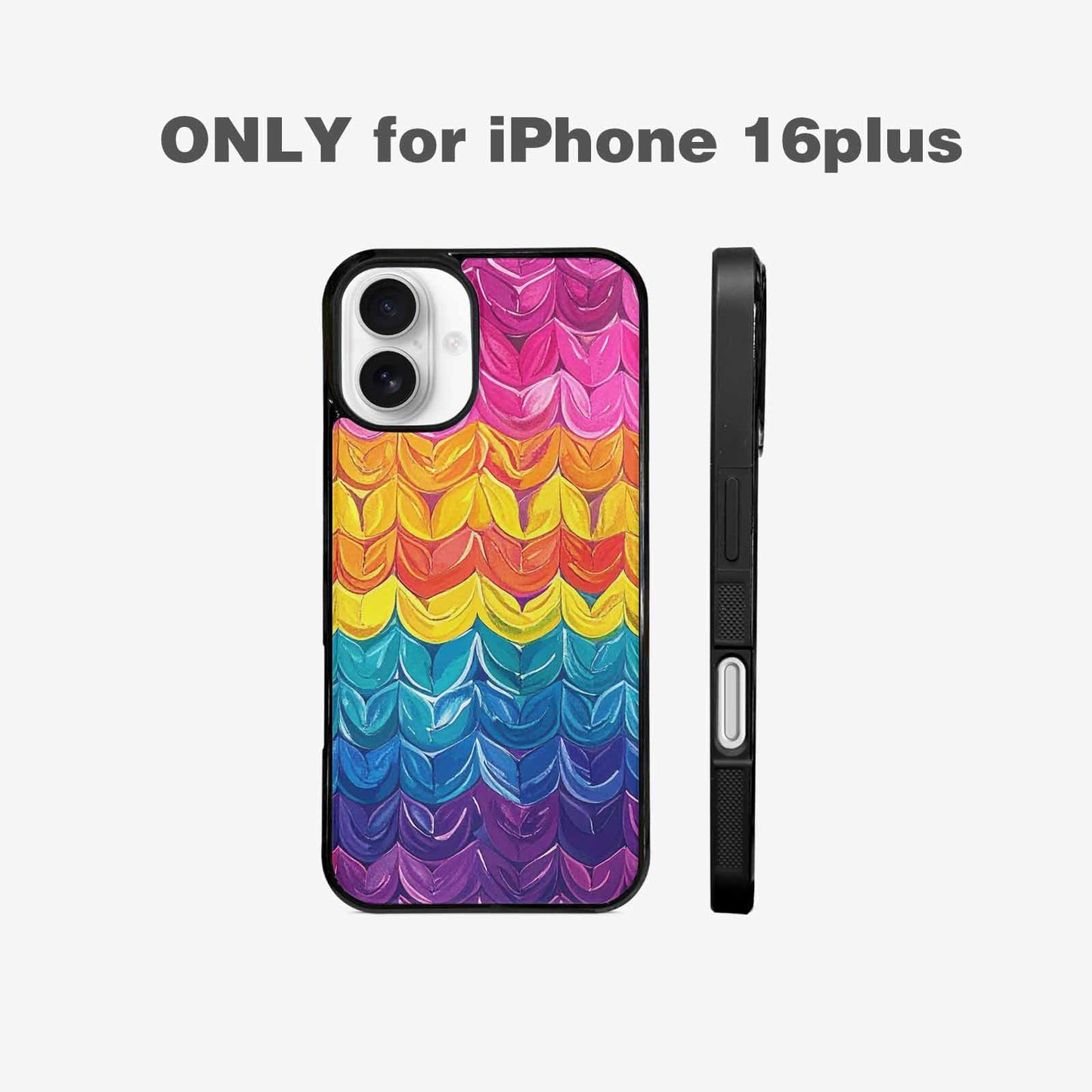 iPhone 16 Plus Case — Pansexual Flag Color Theme Small Rainbow, Customized Protective Case