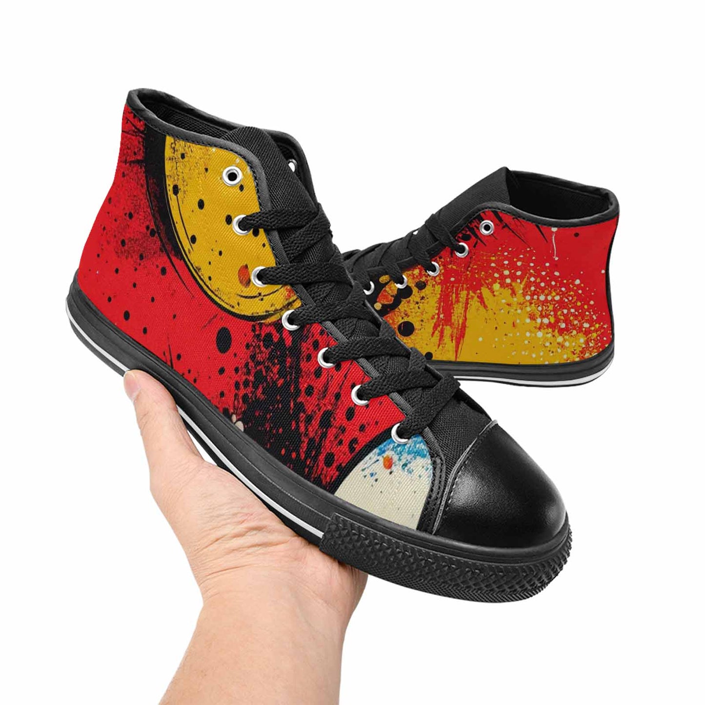 WOMEN'S Comic Book Halftone High Top Canvas Surreal Sneakers