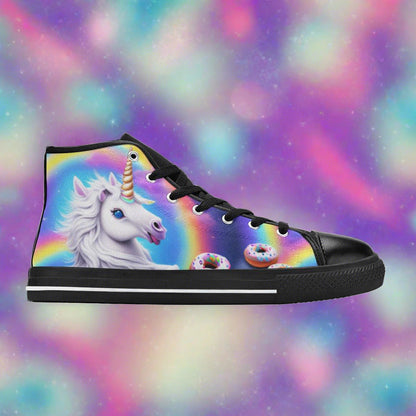 Butterfly Rainbow White Gold Unique MEN Bold Art - Freaky Shoes | Custom Art Sneakers