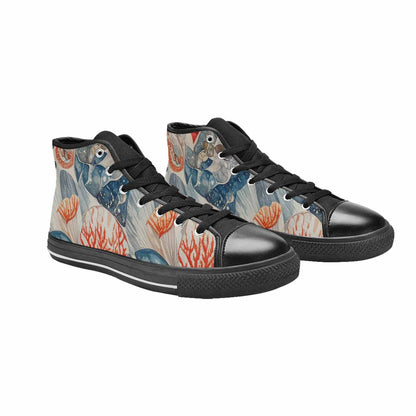 WOMEN'S Fish Scale Coral High Top Canvas Y2K Sneakers