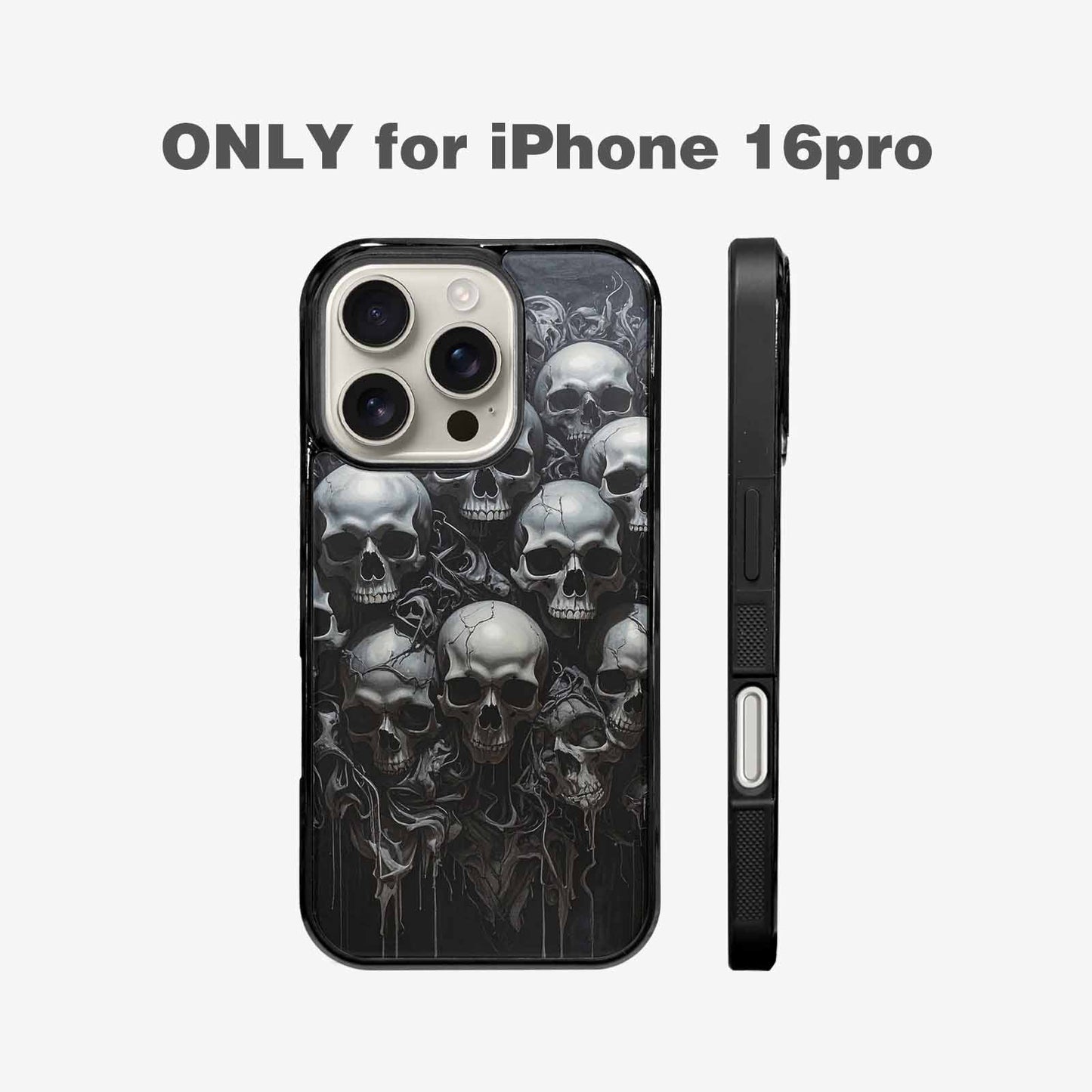 iPhone 16 Pro Case — Grey Dark Black And Grey Tones, Customized Protective Case