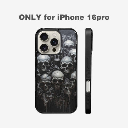 iPhone 16 Pro Case — Grey Dark Black And Grey Tones, Customized Protective Case