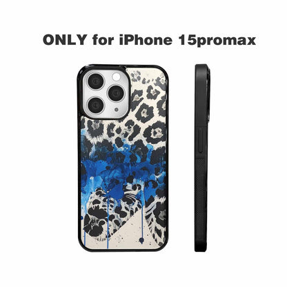 iPhone 15 Pro Max Case — Animal Print Black Blue Ink Animal, Customized Protective Case