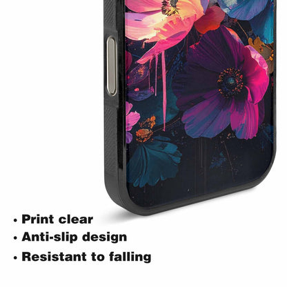iPhone 16 Pro Case — Shadowy Glitch Floral Pattern Hundreds Of, Custom Art Phone Cover