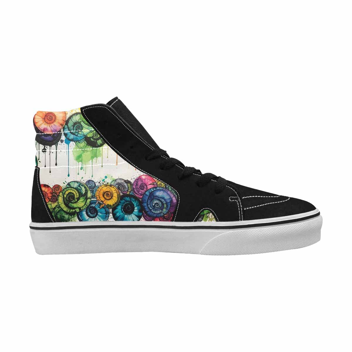 MEN'S Tie High Top Canvas Vibrant Chaos Custom Sneakers