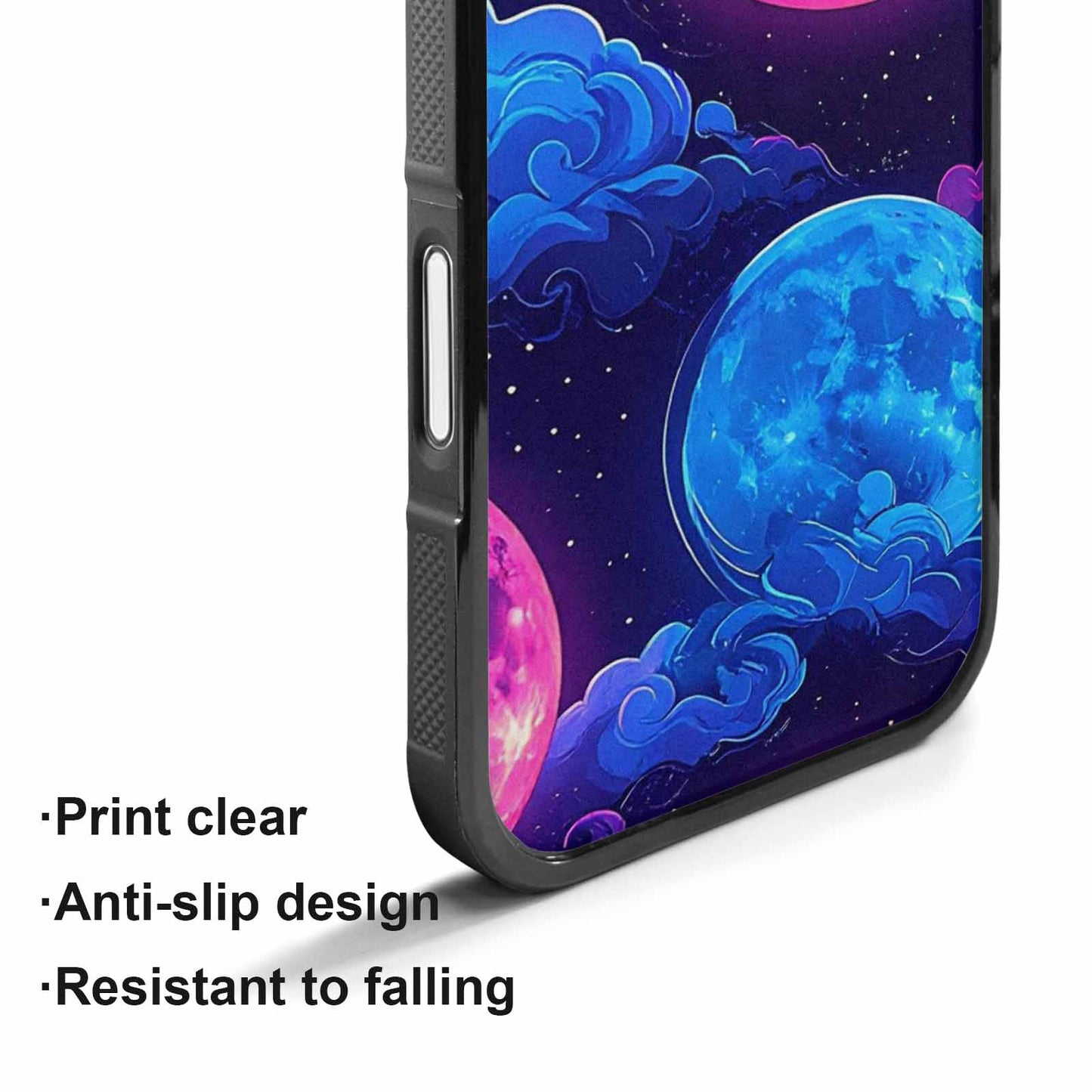 iPhone 17 Case — Neon Winter Moon Cartoon Cute, Custom Art Phone Cover