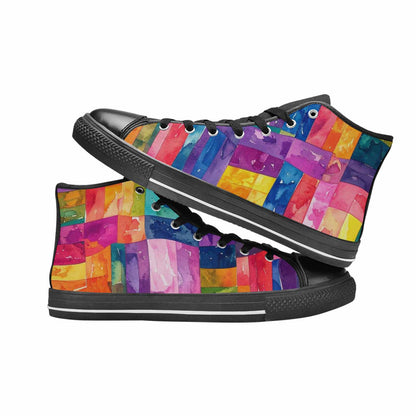 MEN'S Rainbow Pride Flag High Top Canvas Aesthetic Custom Sneakers