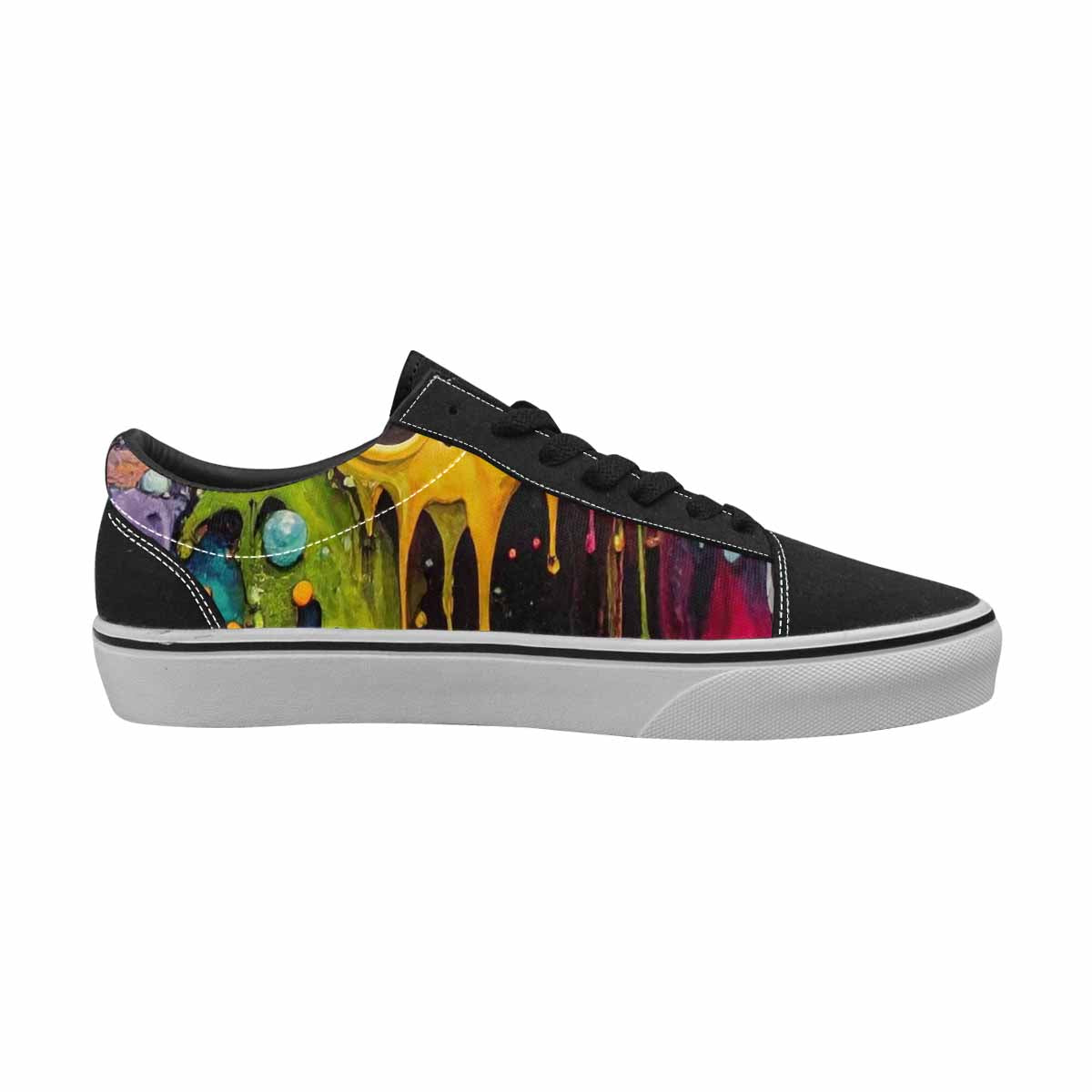 WOMEN'S Aliens  Camo Melting Lace-Up Canvas Kaleidoscope Custom Sneakers