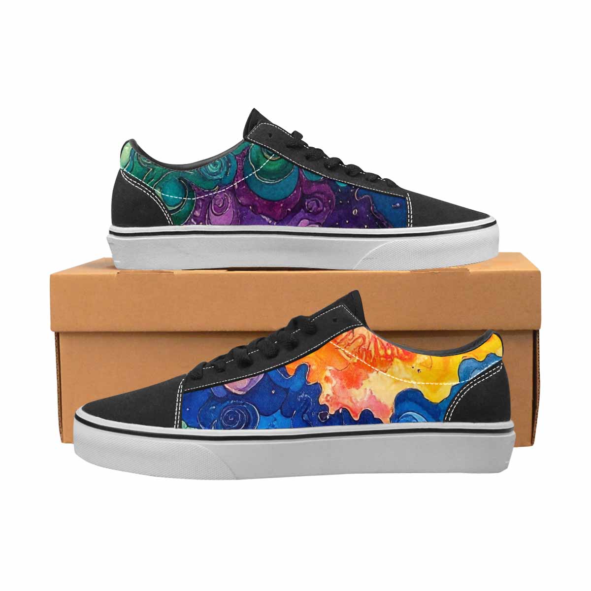 WOMEN'S Tie Lace-Up Canvas Vibrant Chaos Sneakers