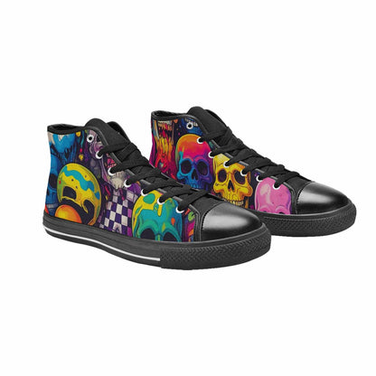 WOMEN'S Skeleton People Face High Top Canvas Vivid Custom Shoes