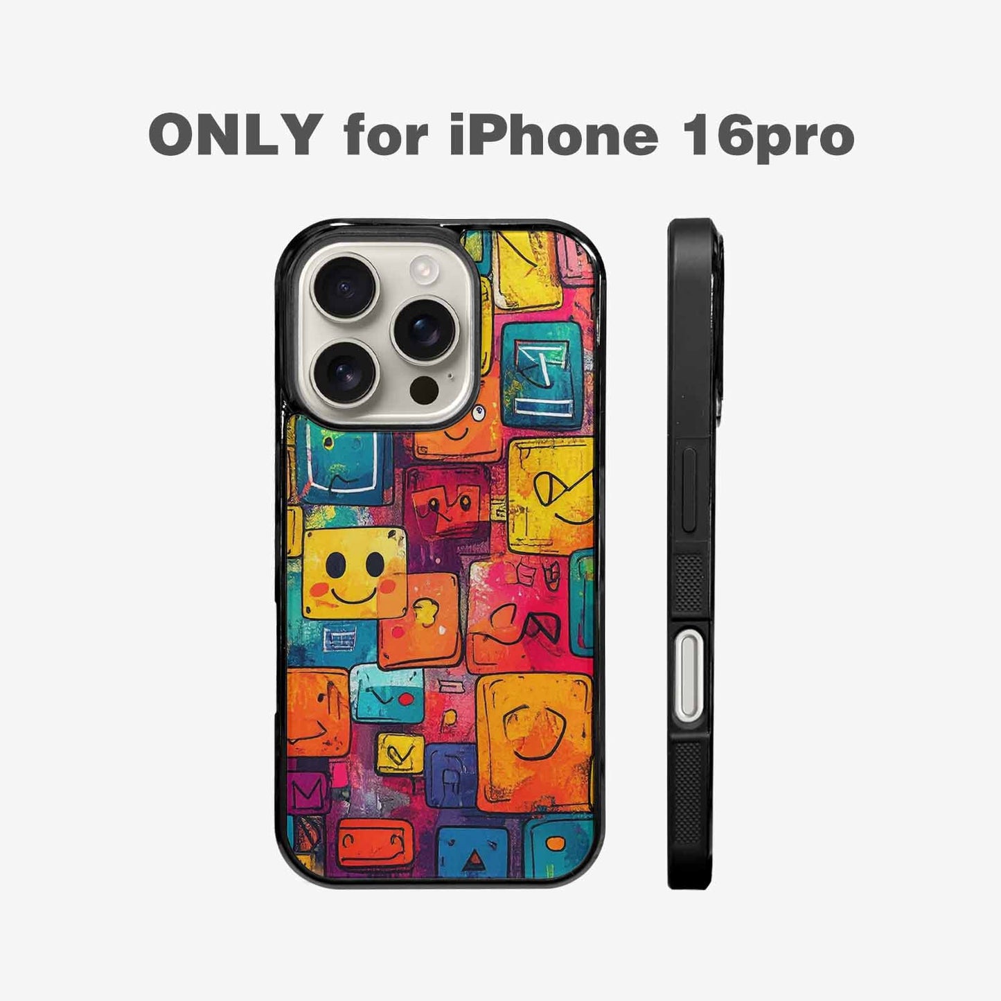 iPhone 16 Pro Case — Hand Drawn Icon Doodle Pattern Hundreds, Custom Art Phone Cover