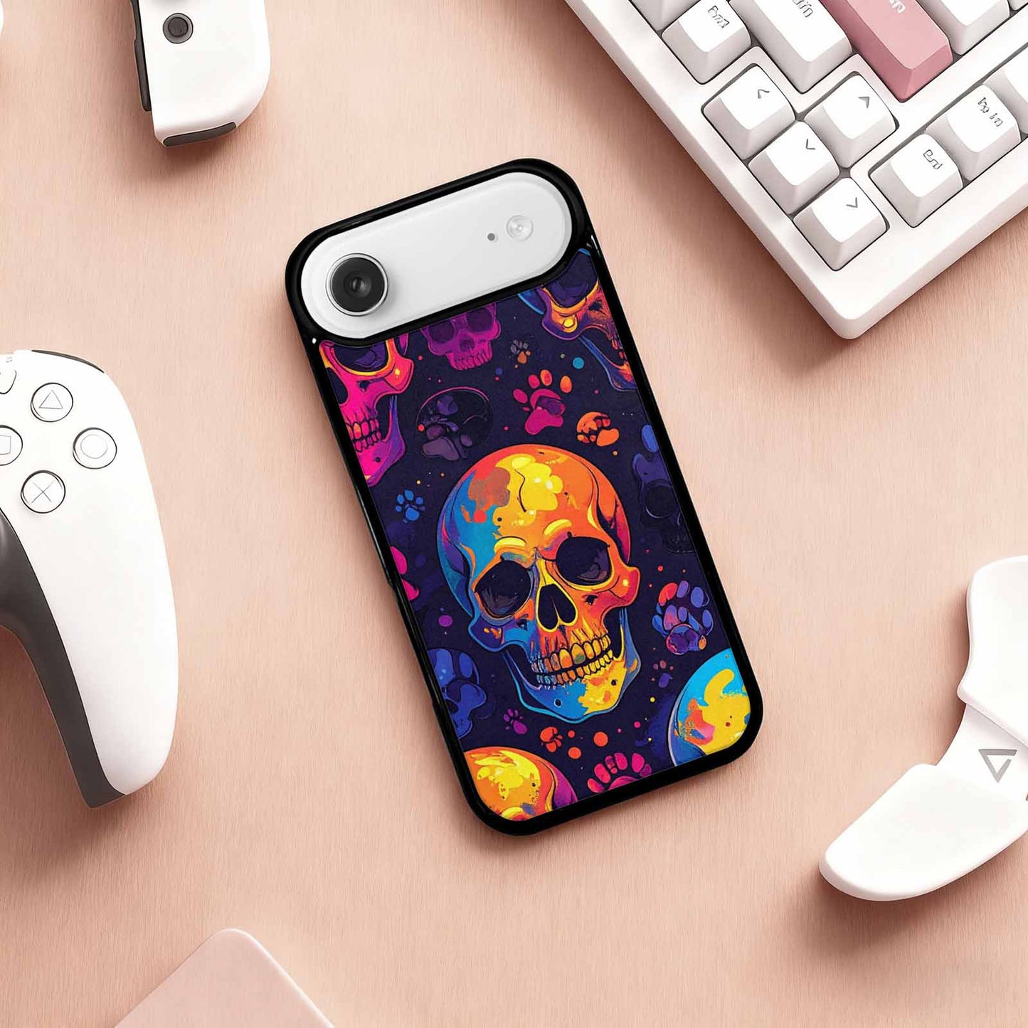 iPhone 17 Air Case — Iridescent Millions Of Paw Gothic Skulls, Custom Designed Case Cover