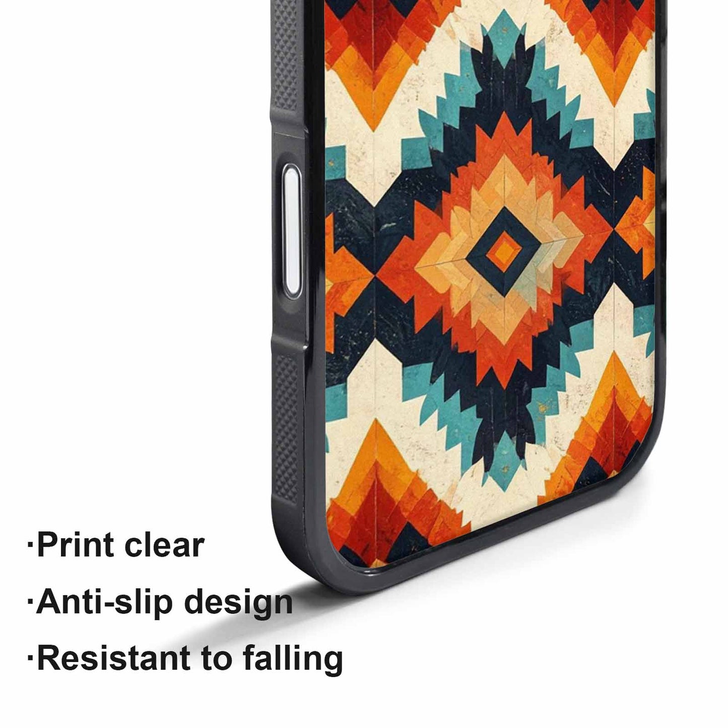 iPhone 17 Pro Case — Small Southwestern Geometric Diamond Pattern Original, Custom Printed Phone Case