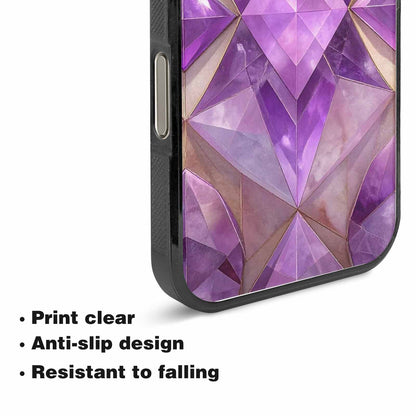 iPhone 15 Pro Max Case — Amethyst Crystal Art Pattern, Original Design Phone Case