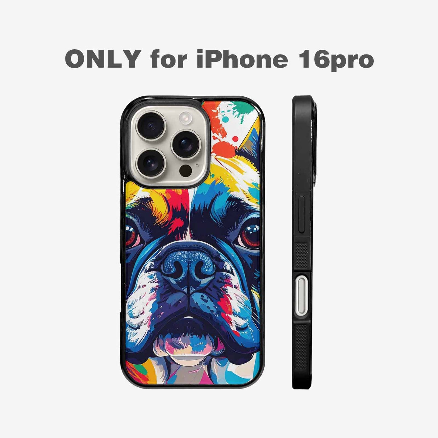 iPhone 16 Pro Case — French Bulldog Pop Art Pattern, Custom Art Phone Cover