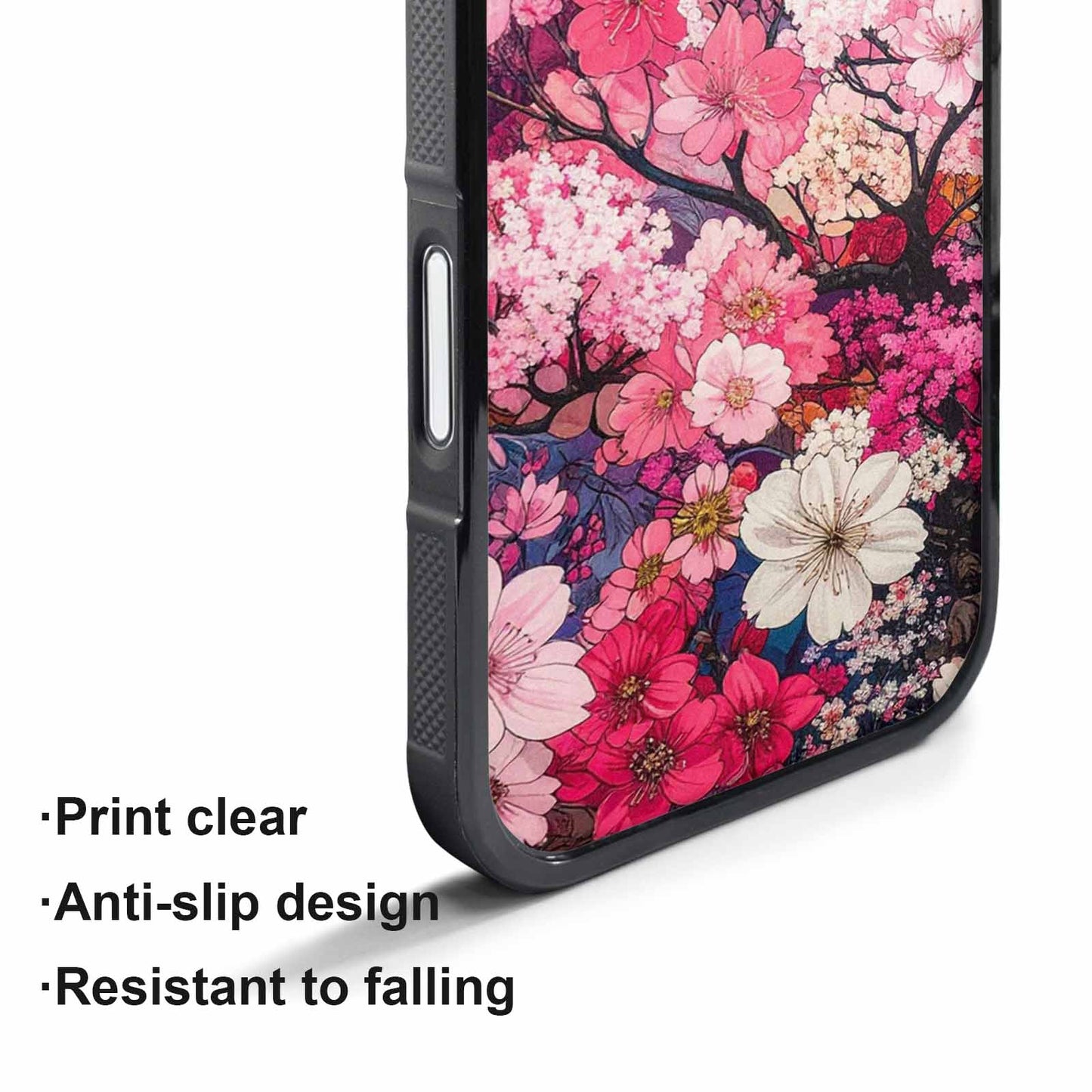 iPhone 17 Pro Max Case — Cherry Blossom Branch Pattern Original Art, Custom Print Case Cover