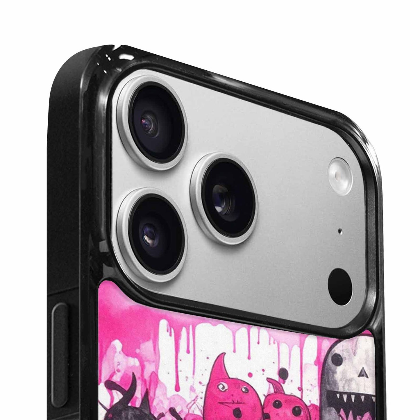 iPhone 17 Pro Max Case — Black &amp; Pink Ink Cartoon Cute, Customized Protective Case