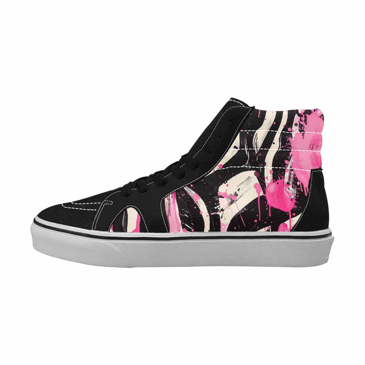 MEN'S Zebra Stripe Burst High Top Canvas Y2K Custom Shoes