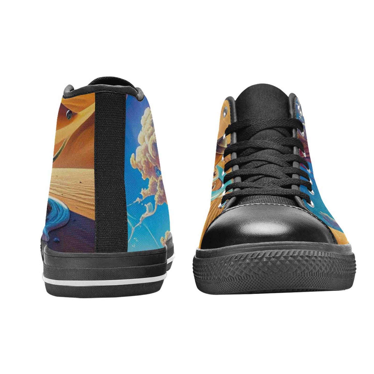 WOMEN'S Surrealist Desert Dreamscape High Top Canvas Dreamcore Custom Shoes