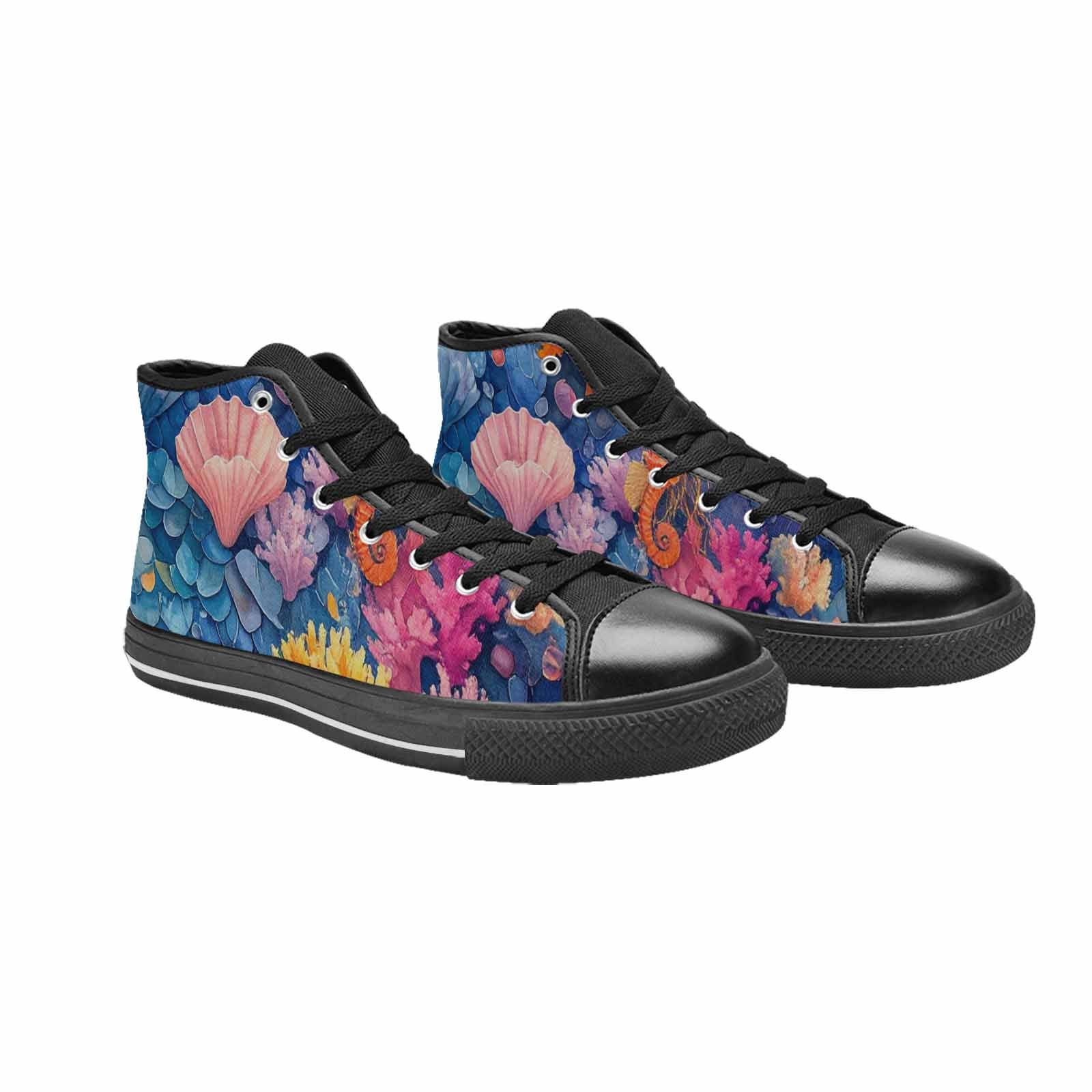 WOMEN'S Fish Scale Coral High Top Canvas Y2K Custom Shoes