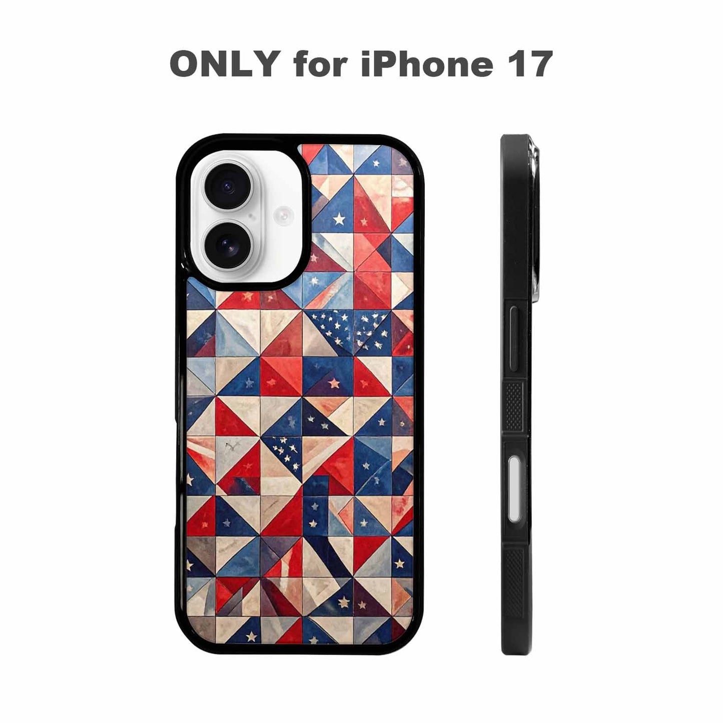iPhone 17 Case — Small American Flag Stars Galaxy Space, Personalized Phone Case