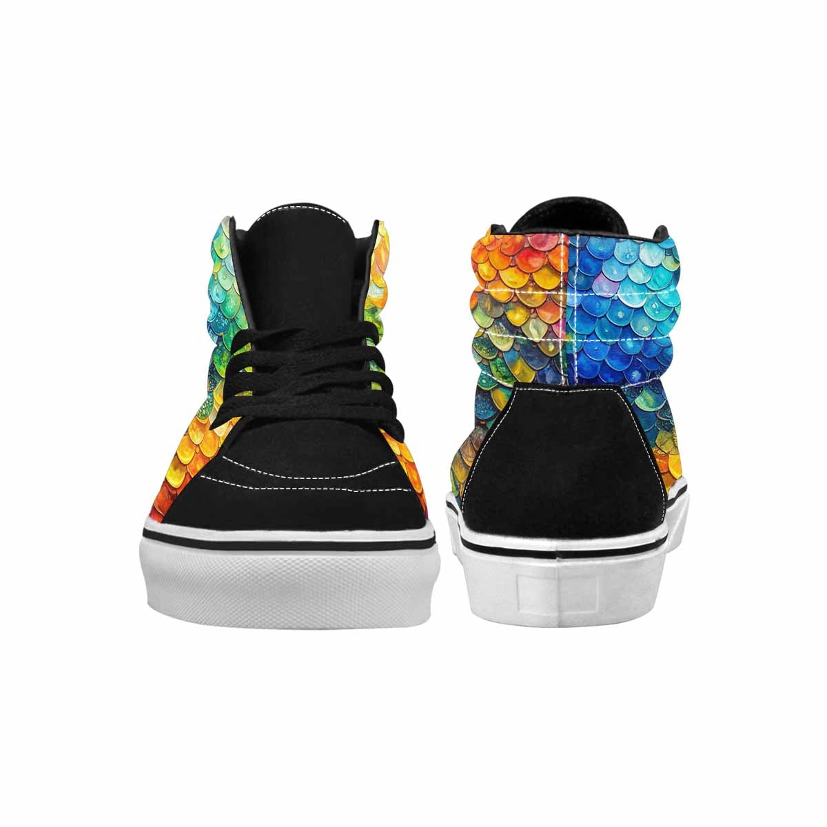 MEN'S Reptile Scale High Top Canvas Cottagecore Custom Sneakers
