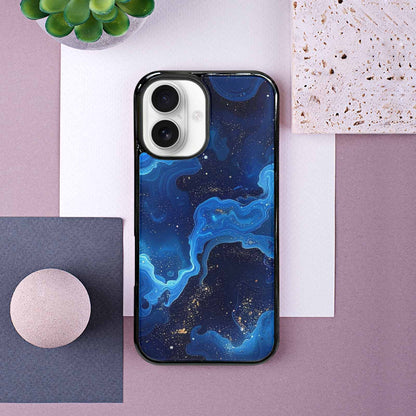 iPhone 16 Case — Galaxy Art Blue Starfield Small Galaxy, Customized Protective Case