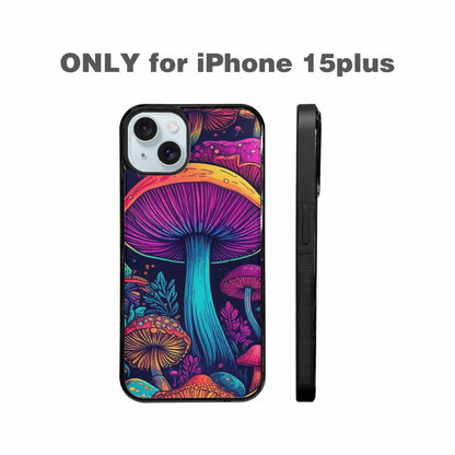 iPhone 15 Plus Case — Psychedelic Mushroom Custom Personalized Phone Cover, Unique Phone Case Design
