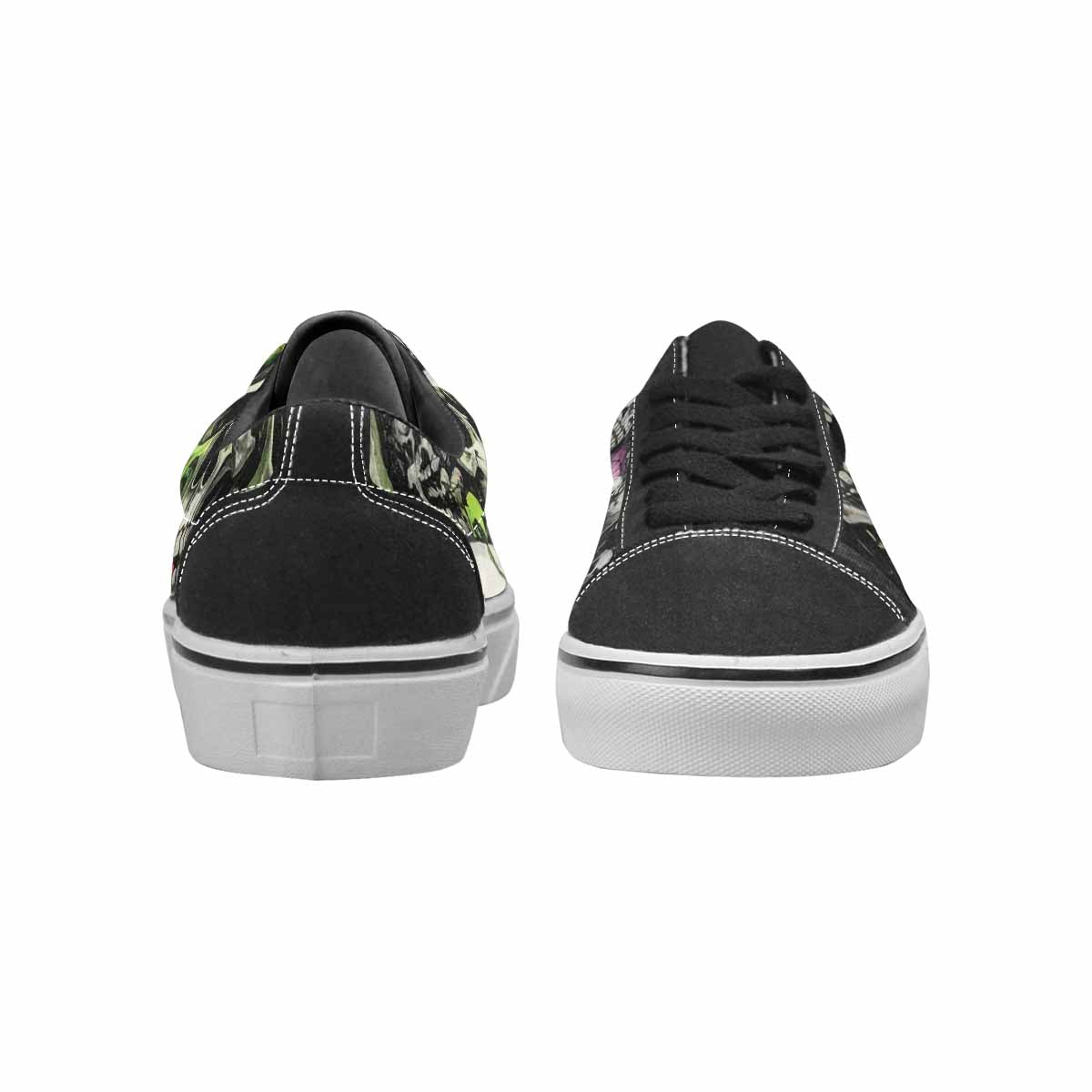 WOMEN'S Rainbow From Skull S Lace-Up Canvas Neon Fantasy Custom Shoes