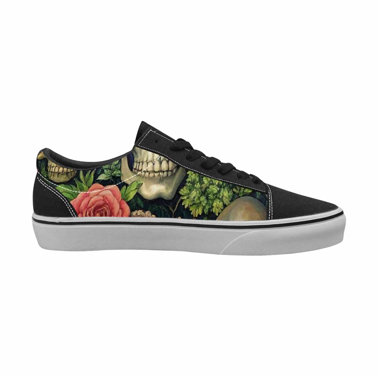 WOMEN'S Skulls  Botanical Skulls Lace-Up Canvas Aesthetic Custom Shoes