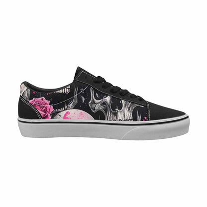 WOMEN'S Skull Roses Lace-Up Canvas Kaleidoscope Custom Sneakers