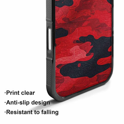 iPhone 17 Case — Tactical Camo Red Black Custom Camo, Custom Printed Phone Case