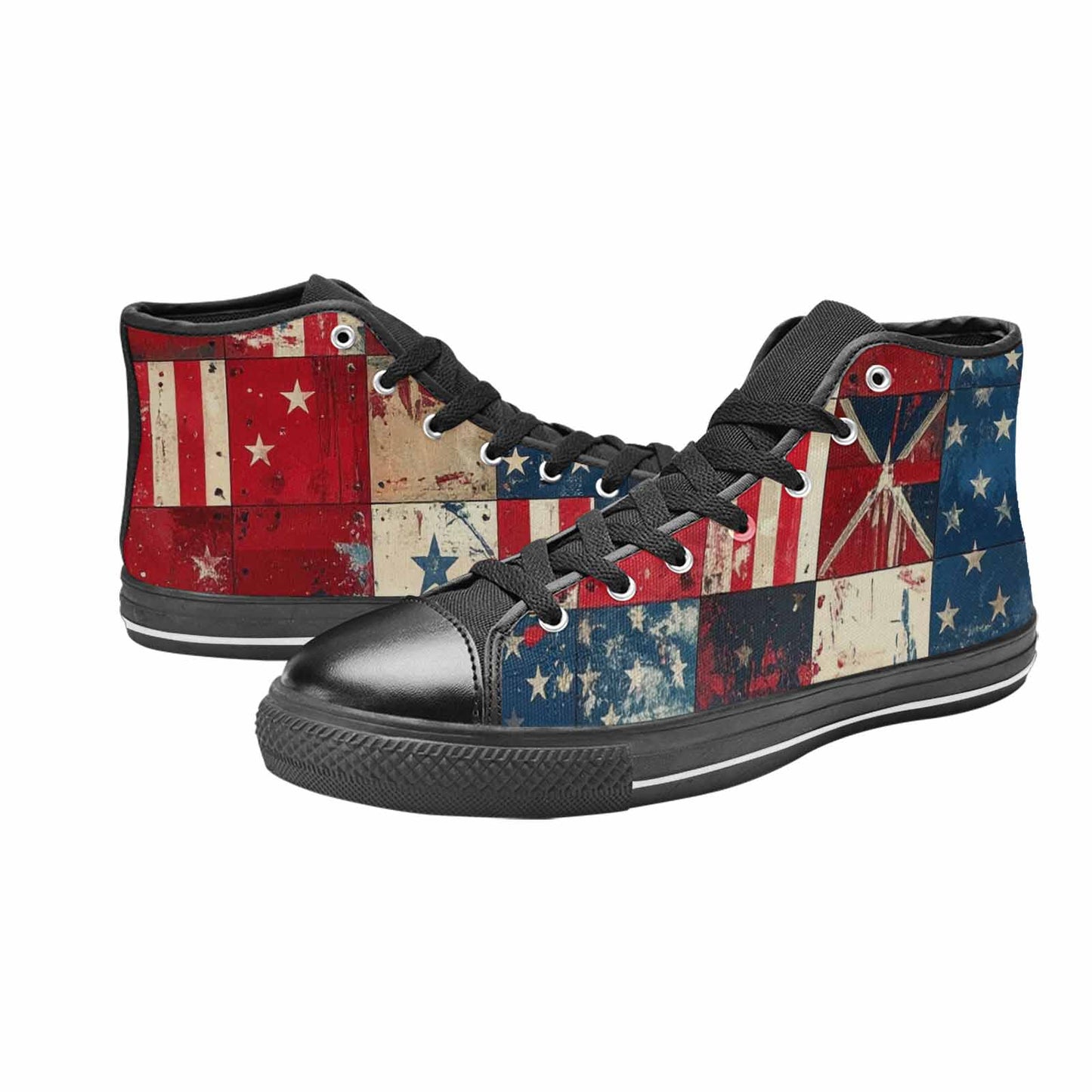 MEN'S American Flag Stars High Top Canvas Surreal Shoes