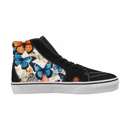 WOMEN'S Butterfly Wing High Top Canvas Wallpaper Art Sneakers