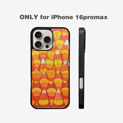 iPhone 16 Pro Max Case — Candy Corn Shapes In Bright Orange, Custom Designed Case Cover