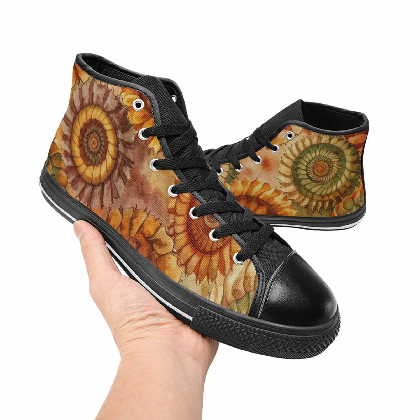 WOMEN'S Tie Dye - High Top Canvas Dark Academia Custom Shoes