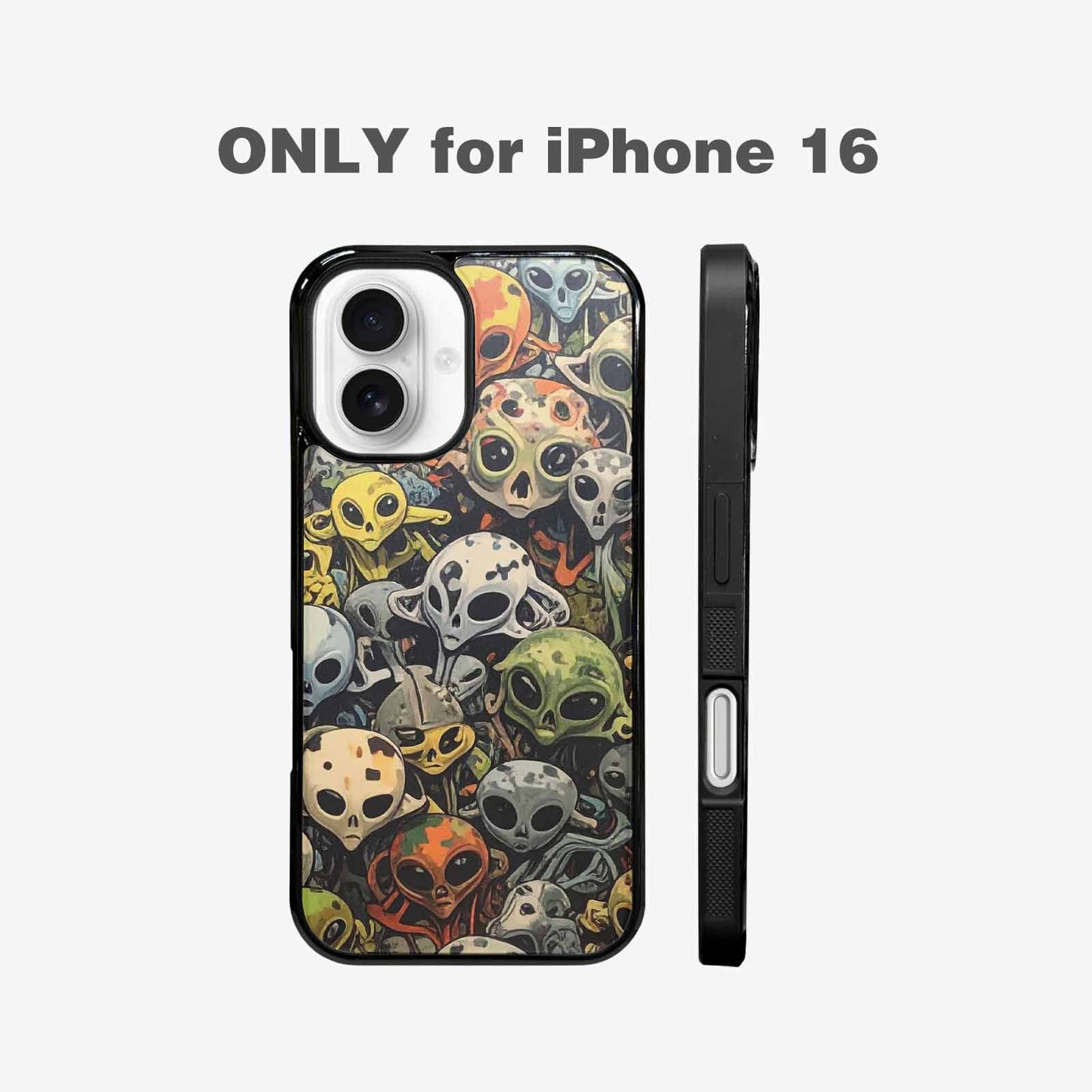 iPhone 16 Case — Aliens Camo Aliens Pattern Hundreds Of, Unique Phone Case Design