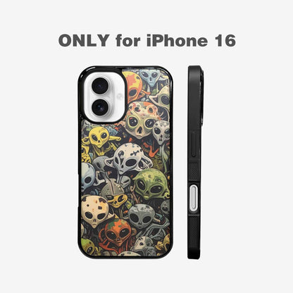 iPhone 16 Case — Aliens Camo Aliens Pattern Hundreds Of, Unique Phone Case Design