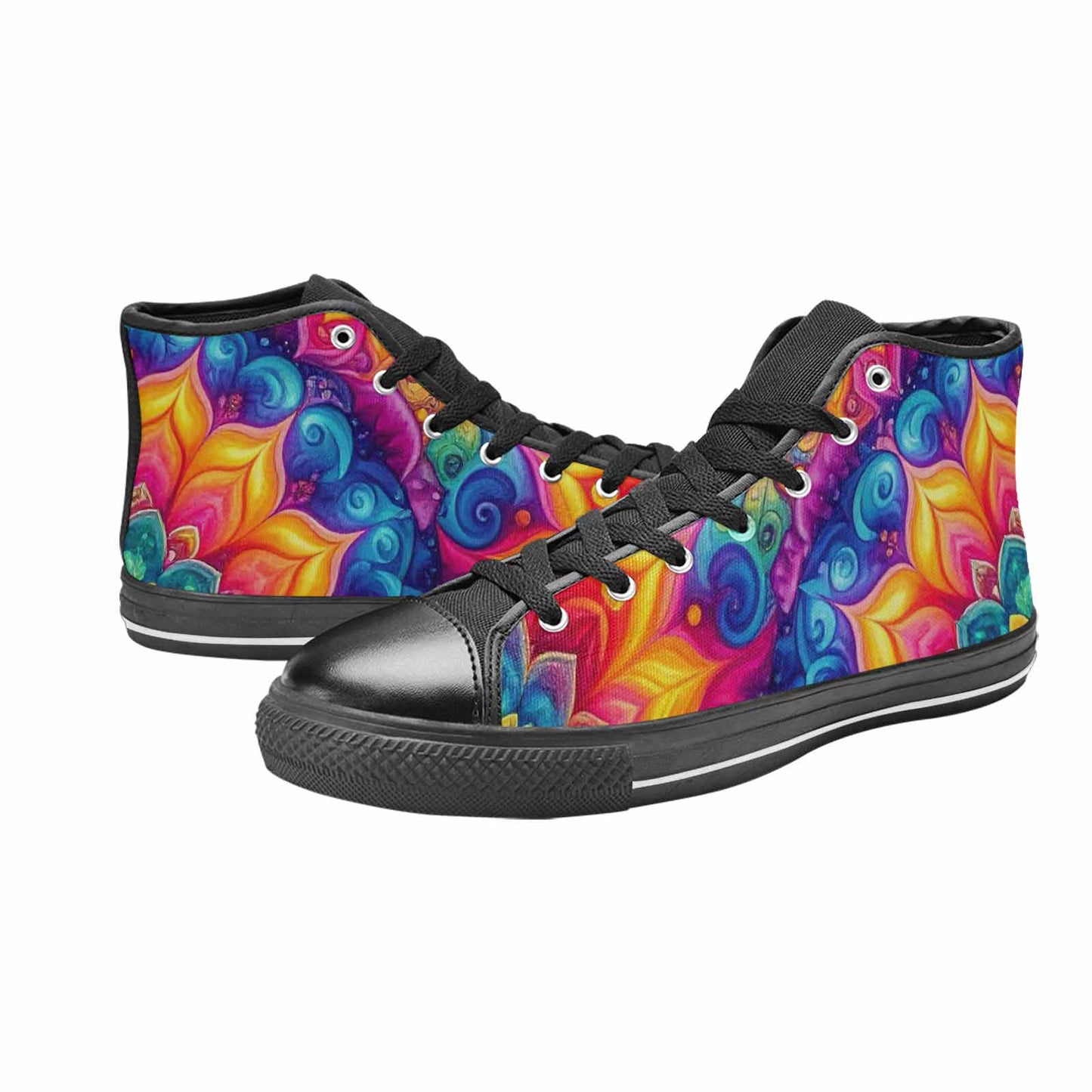 WOMEN'S Tie Dye Mandala High Top Canvas Y2K Custom Sneakers